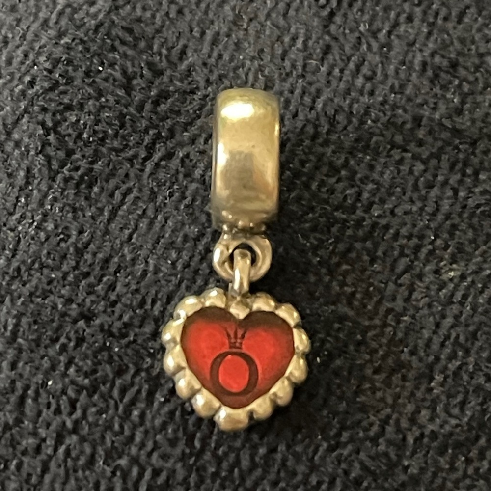Authentic Pandora Red Dangle Heart